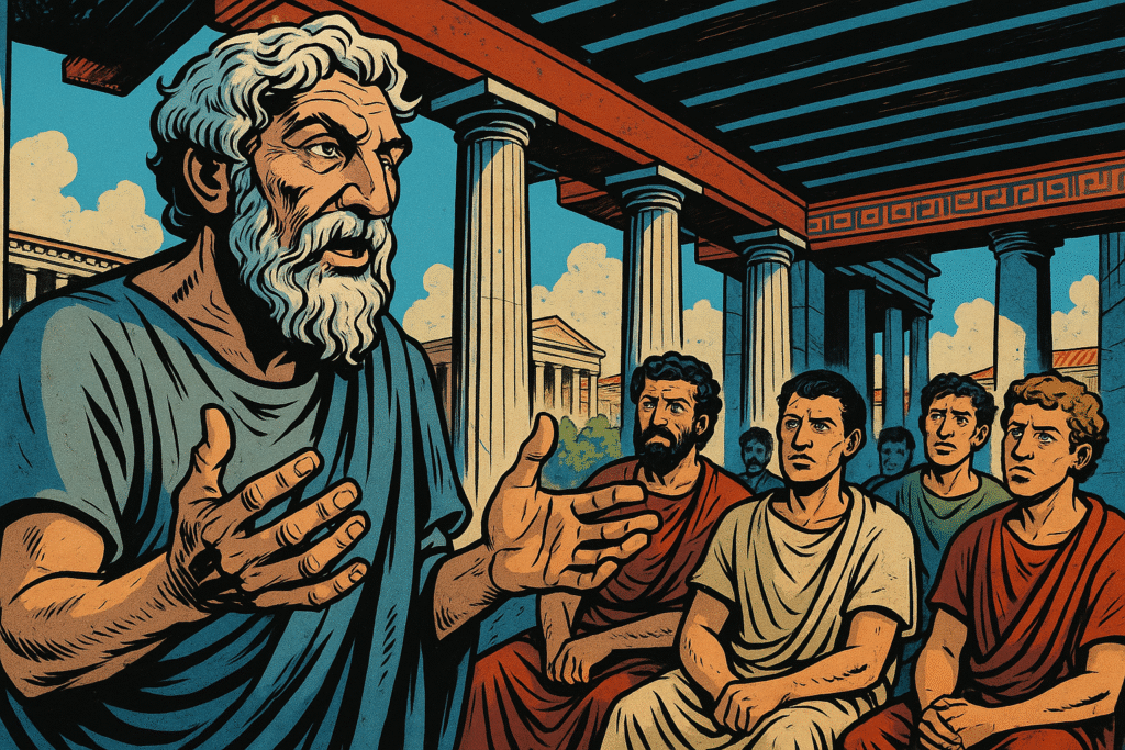 epictetus teaching at the stoa